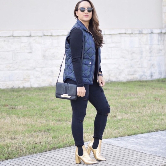 J.Crew Blue Plaid Zip Puffer Quilt Excursion Vest - Picture 3 of 8